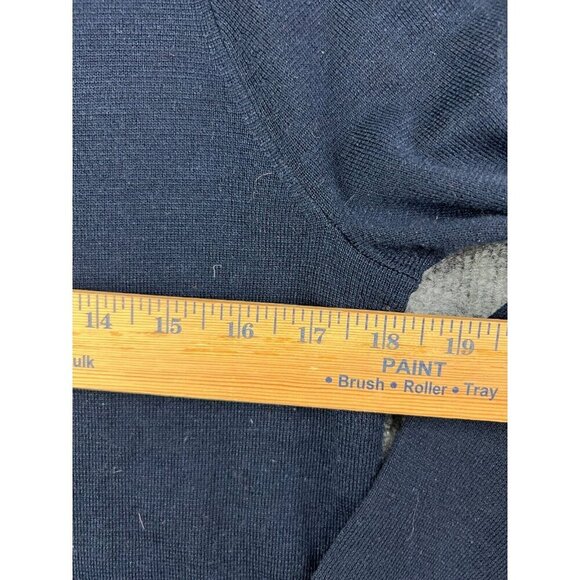 J. Crew Merino Wool Sweater Women's Small Navy Blue Beaded Jewell Pullover - Picture 3 of 6